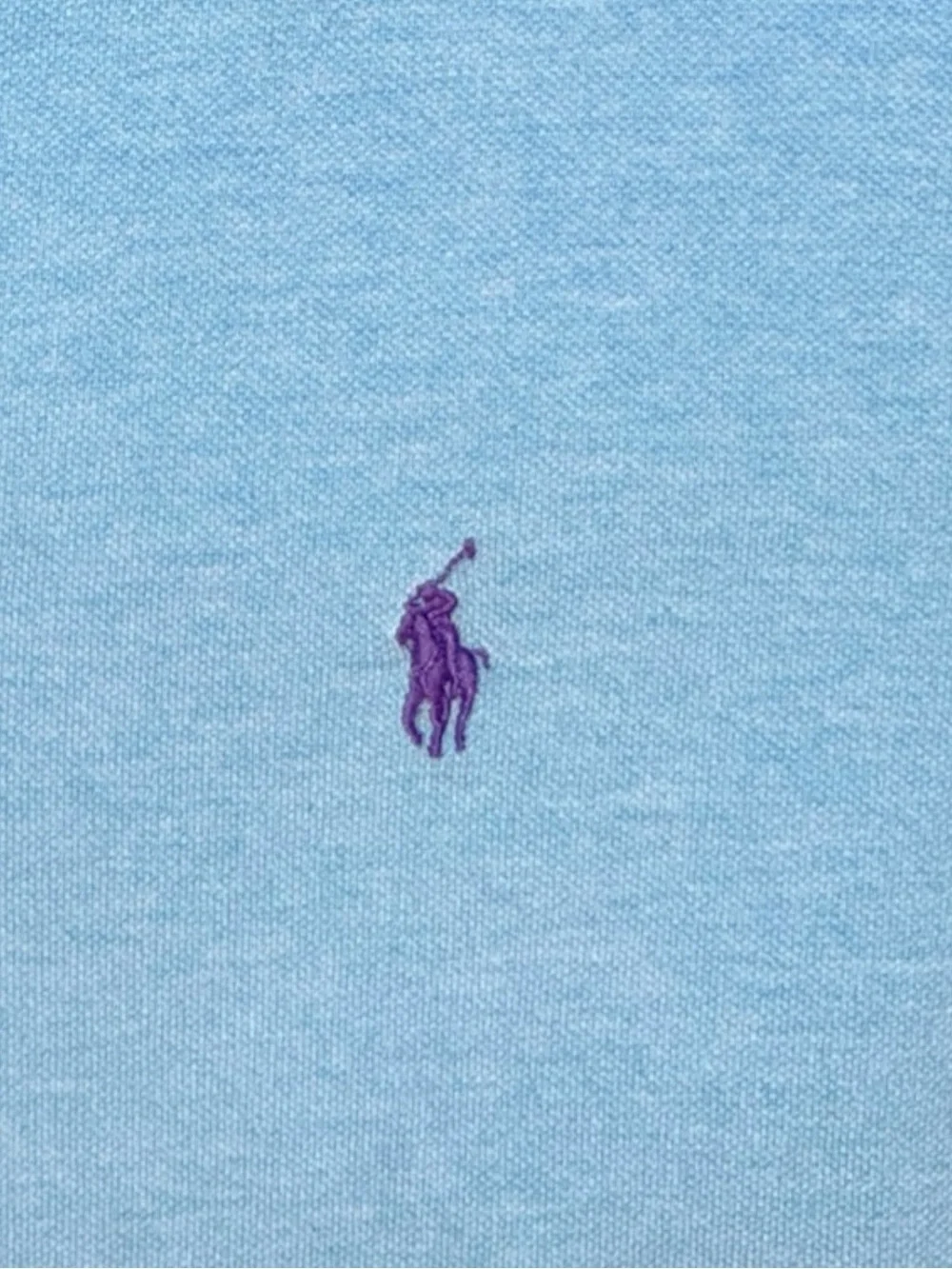 Polo Ralph Lauren Classic Fit Mesh Polo Shirt Light Blue Purple Pony Men’s Large